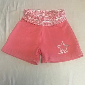 Roots Pink Athletic Shorts with Elastic Waistband